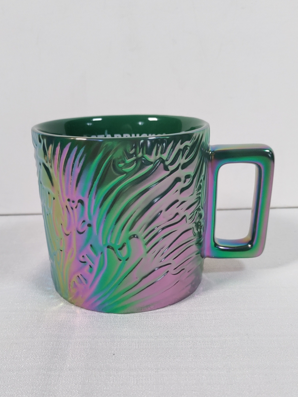 H087 Starbucks Iridescent Green Anniversary Siren Tail 34 oz Mug 2024
